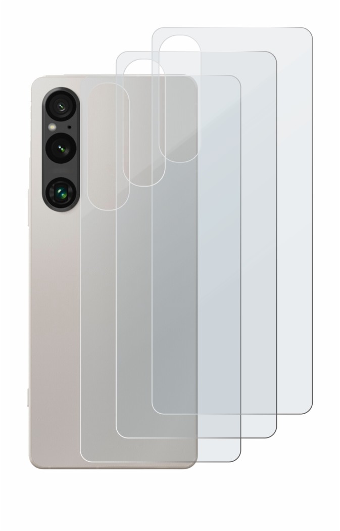 Image of the device Sony Xperia 1 V (Back) with a wide variety of screen protectors.