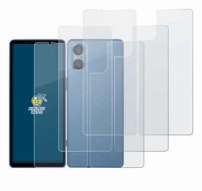 Immagine del dispositivo Sony Xperia 5 V (Fronte+Retro) con un'ampia varietà di protezioni per lo schermo.