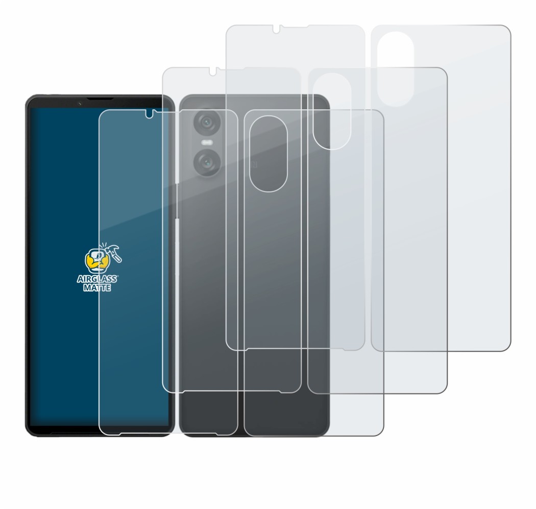 Image of the device Sony Xperia 10 VI (Front+Back) with a wide variety of screen protectors.