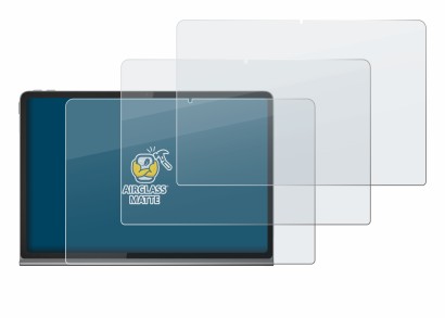 Immagine del dispositivo Lenovo Tab Plus con un'ampia varietà di protezioni per lo schermo.