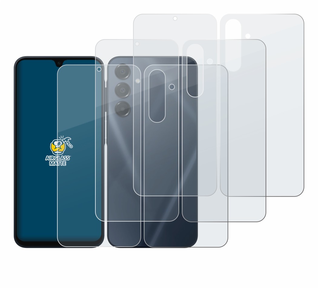 Imagen del dispositivo Samsung Galaxy A16 5G (Frontal+Trasero) con una amplia variedad de protectores de pantalla.