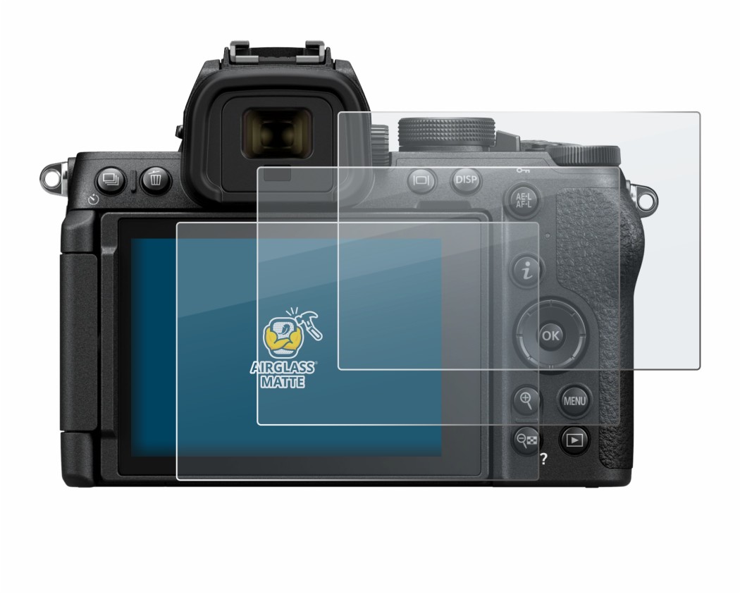 Image of the device Nikon Z50 II with a wide variety of screen protectors.