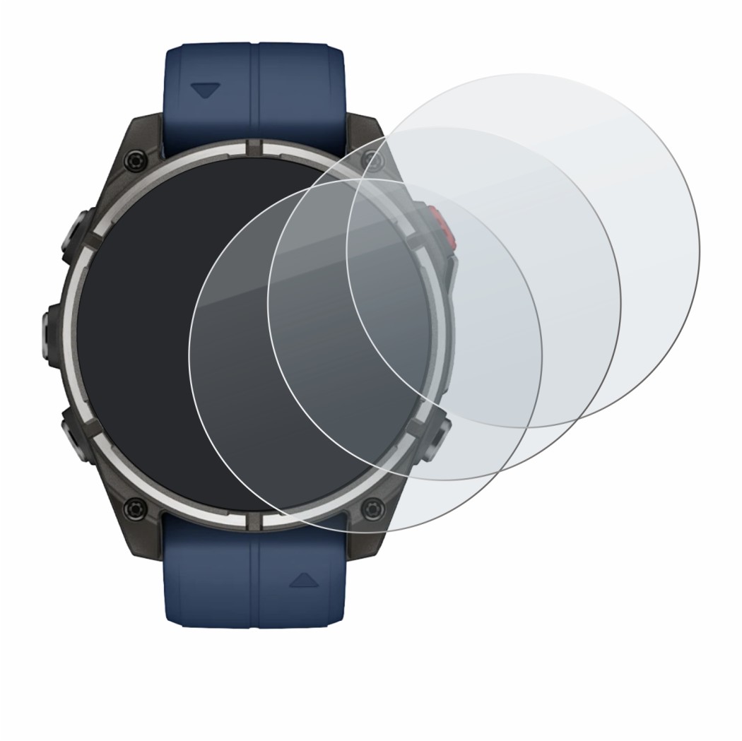 Image de l'appareil Garmin quatix 8 Pro (47 mm) avec une grande variété de protections d'écran.