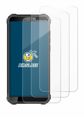 Image of the device Oukitel WP5 Pro with a wide variety of screen protectors.