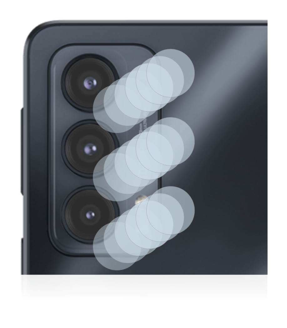 Abbildung des Geräts Motorola Edge 20 (NUR Kameraschutz) mit einer Vielzahl des Displayschutzes.