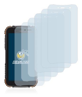 Immagine del dispositivo Doogee S35T con un'ampia varietà di protezioni per lo schermo.
