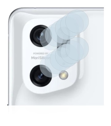 Image of the device Oppo Find X5 Pro (ONLY Camera Lens) with a wide variety of screen protectors.