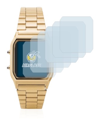 Immagine del dispositivo Casio AQ-230GA con un'ampia varietà di protezioni per lo schermo.