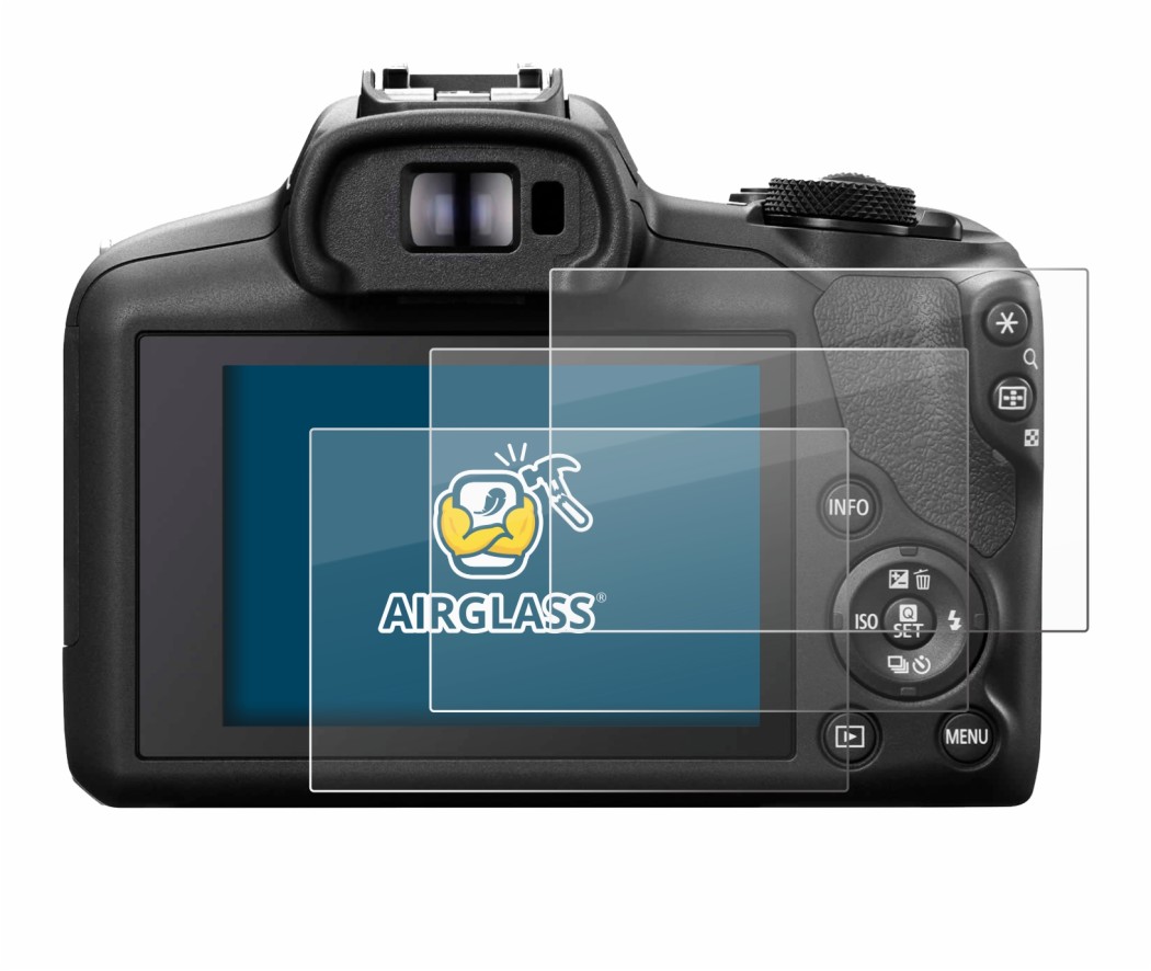 Image of the device Canon EOS R100 with a wide variety of screen protectors.