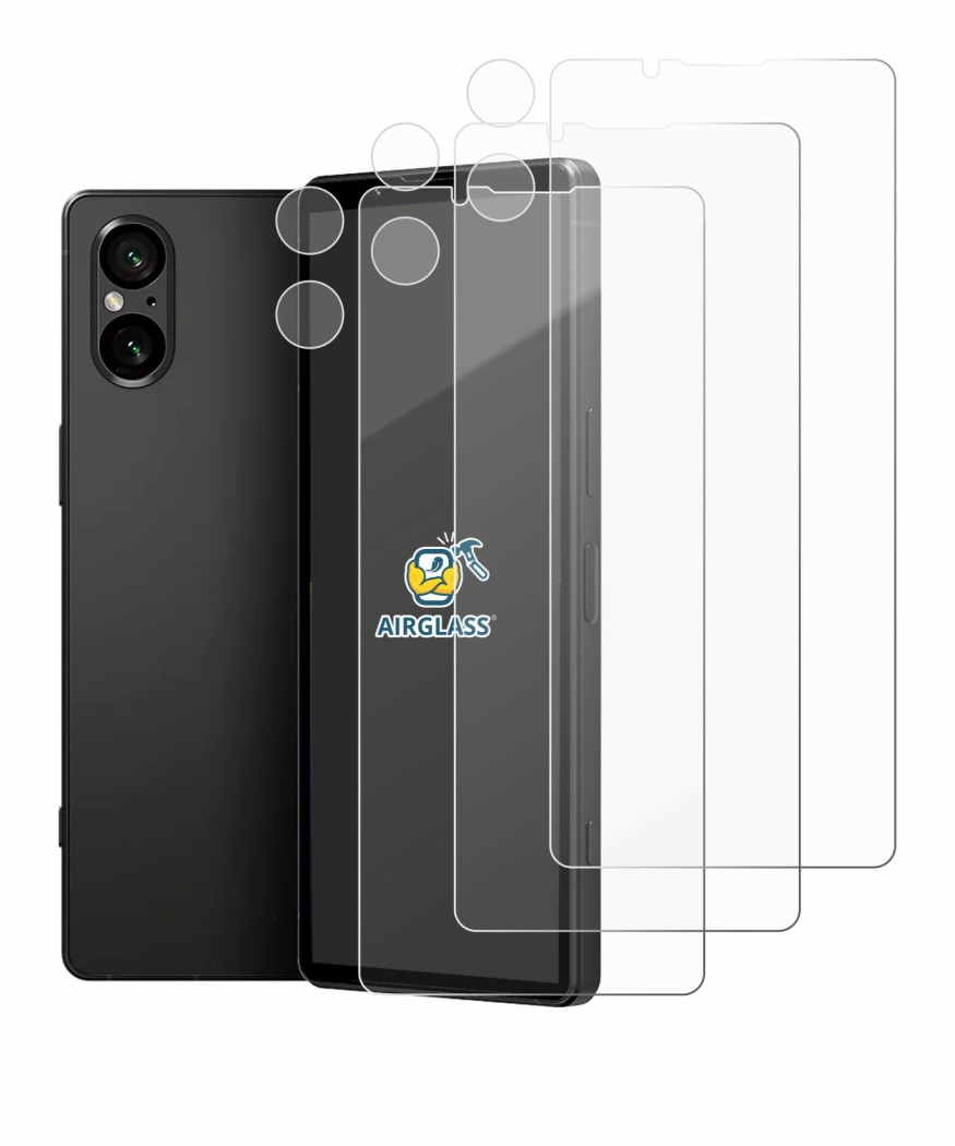Imagen del dispositivo Sony Xperia 5 V (Frontal+Cámara) con una amplia variedad de protectores de pantalla.
