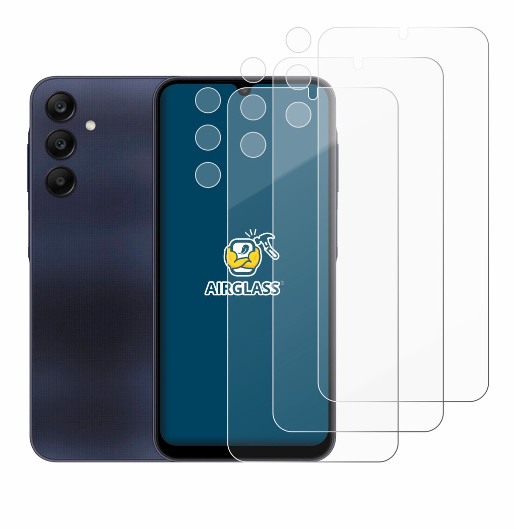 Image de l'appareil Samsung Galaxy A25 5G (Avant+Caméra) avec une grande variété de protections d'écran.