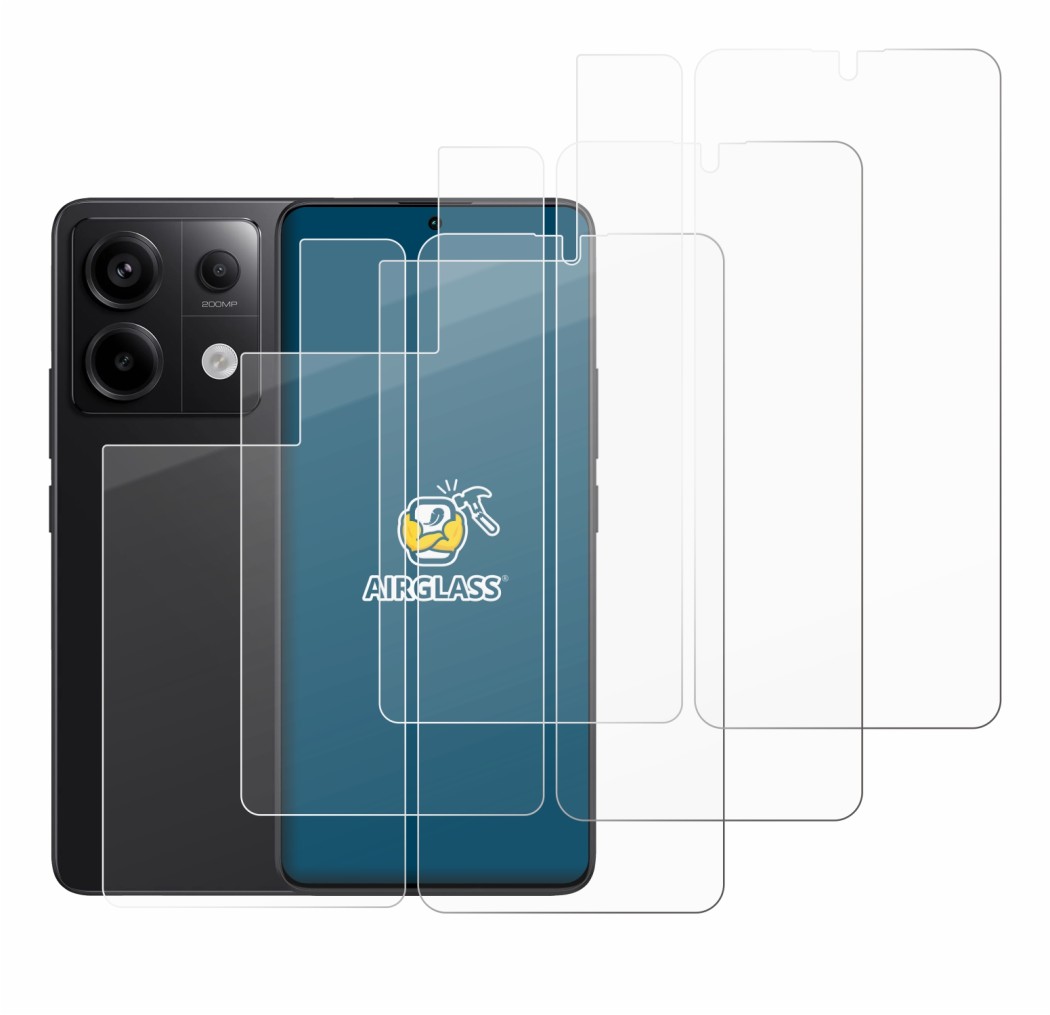 Image of the device Xiaomi Redmi Note 13 Pro 5G (Front+Back) with a wide variety of screen protectors.