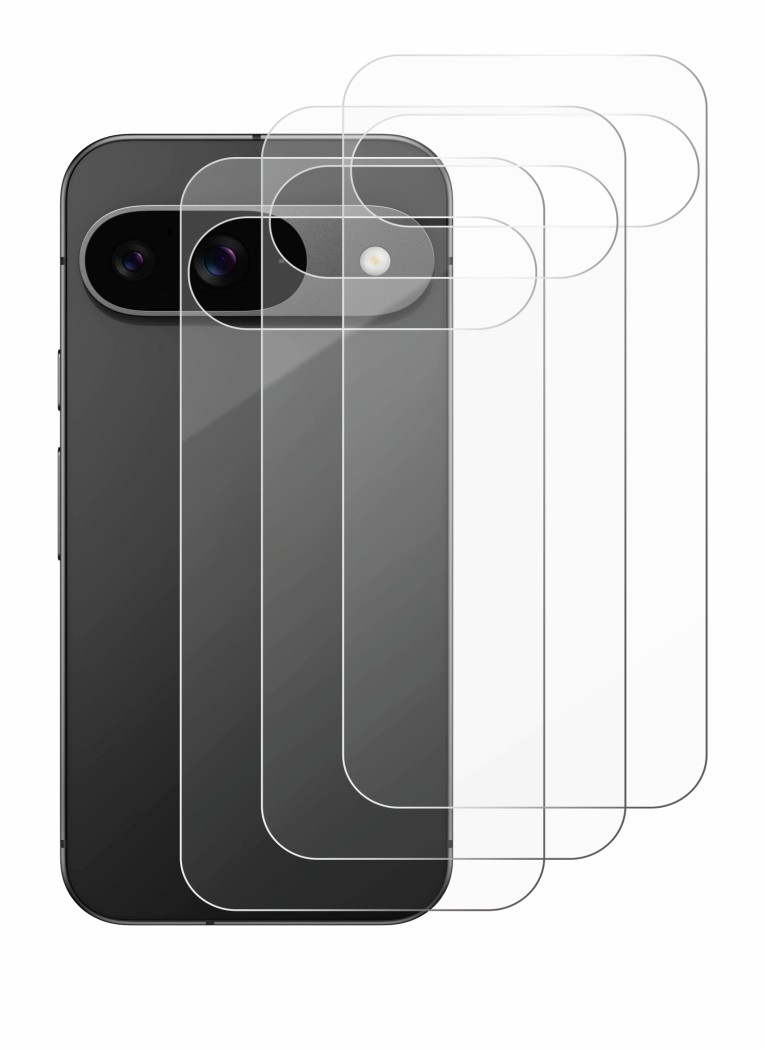 Immagine del dispositivo Google Pixel 9 (Posteriore) con un'ampia varietà di protezioni per lo schermo.