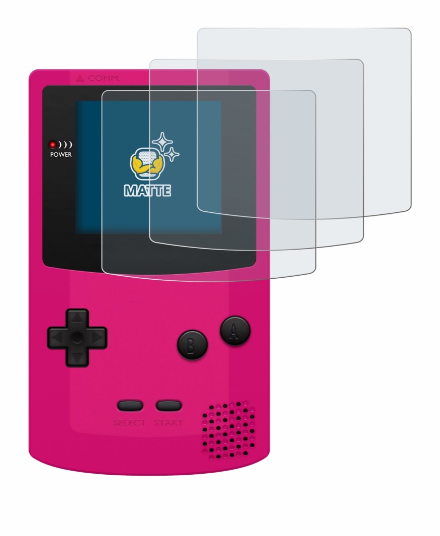 Abbildung des Geräts Nintendo Gameboy Color mit einer Vielzahl des Displayschutzes.