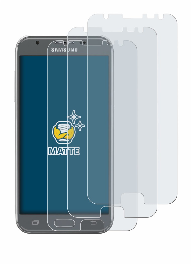 Image of the device Samsung Galaxy J3 2017 with a wide variety of screen protectors.