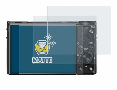 Abbildung des Geräts Sony Cyber-Shot DSC-RX100 VII mit einer Vielzahl des Displayschutzes.