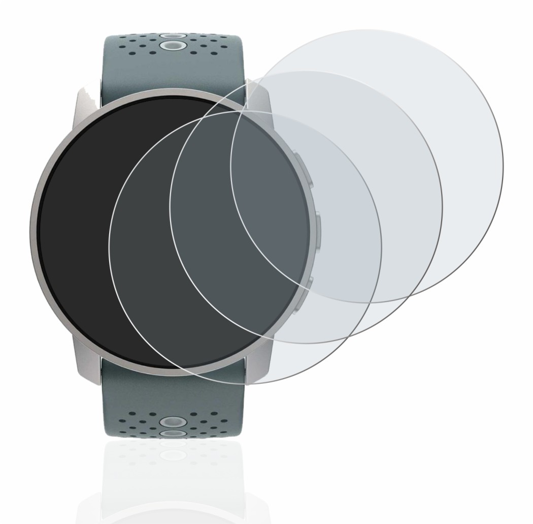 Abbildung des Geräts Suunto 9 Peak mit einer Vielzahl des Displayschutzes.