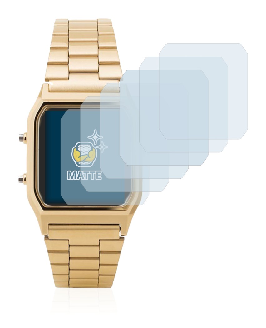 Immagine del dispositivo Casio AQ-230GA con un'ampia varietà di protezioni per lo schermo.