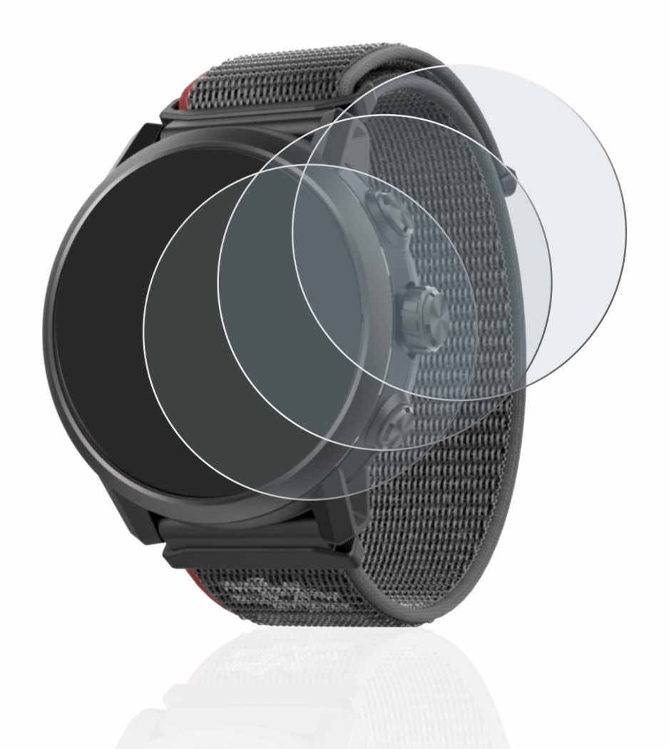 Abbildung des Geräts Coros Apex 2 mit einer Vielzahl des Displayschutzes.