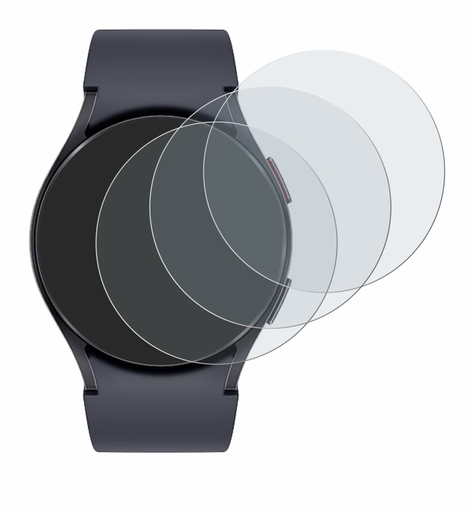 Imagen del dispositivo Samsung Galaxy Watch 6 (44 mm) con una amplia variedad de protectores de pantalla.