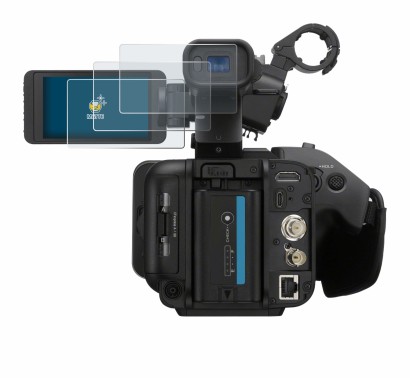 Image de l'appareil Sony PXW-Z200 avec une grande variété de protections d'écran.