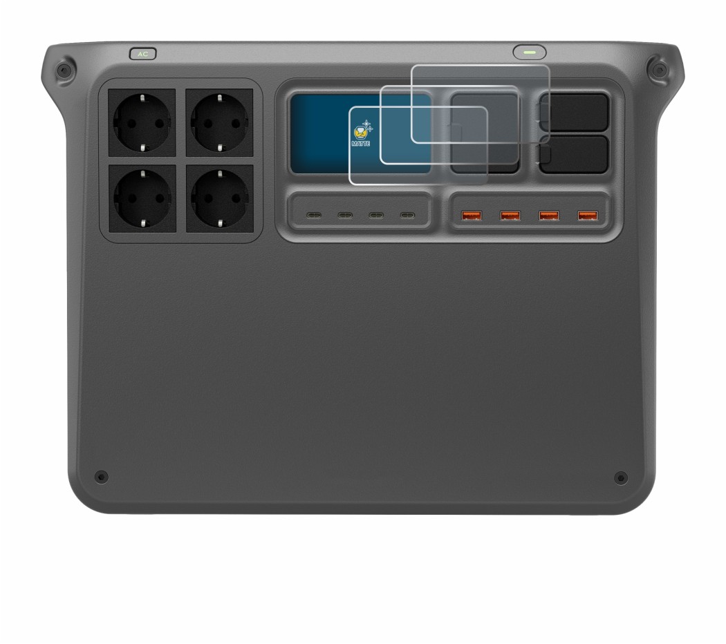 Image de l'appareil DJI Power 2000 avec une grande variété de protections d'écran.