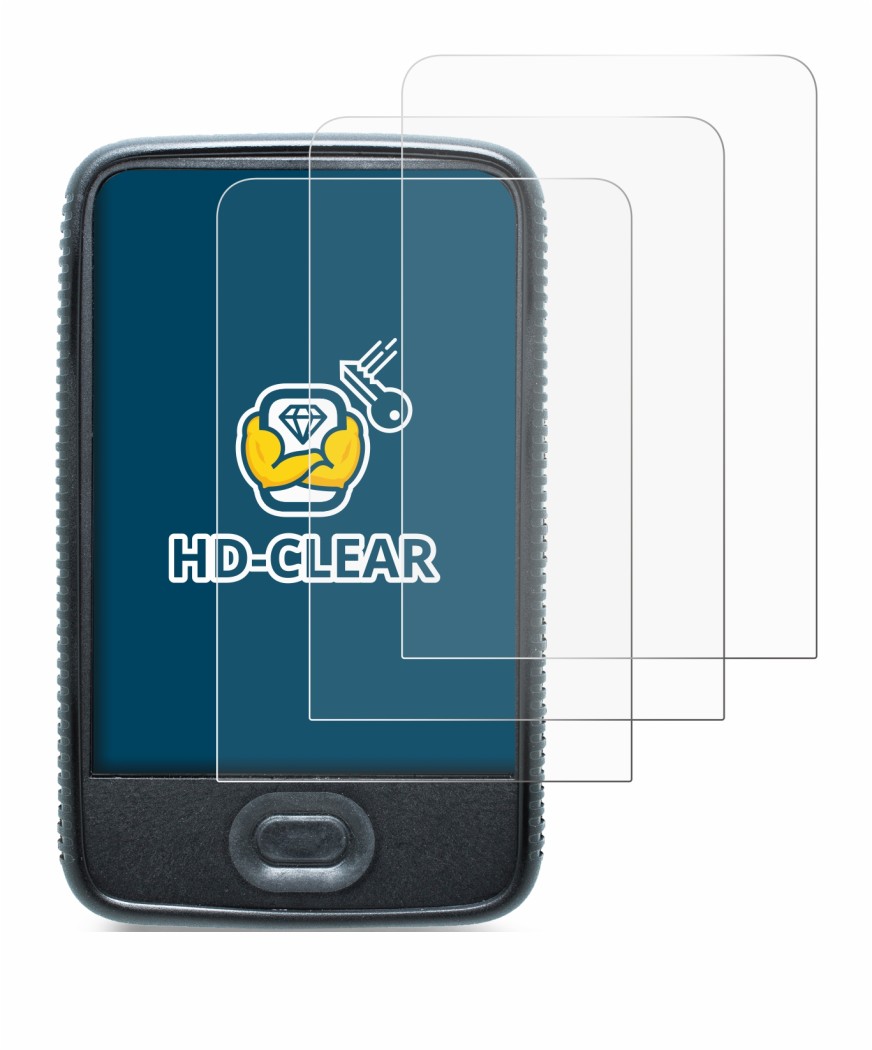 Immagine del dispositivo Dexcom G6 Receiver CGM con un'ampia varietà di protezioni per lo schermo.
