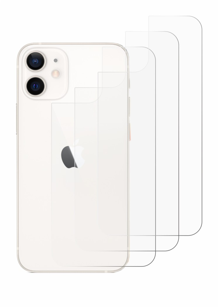Immagine del dispositivo Apple iPhone 12 mini (Posteriore) con un'ampia varietà di protezioni per lo schermo.