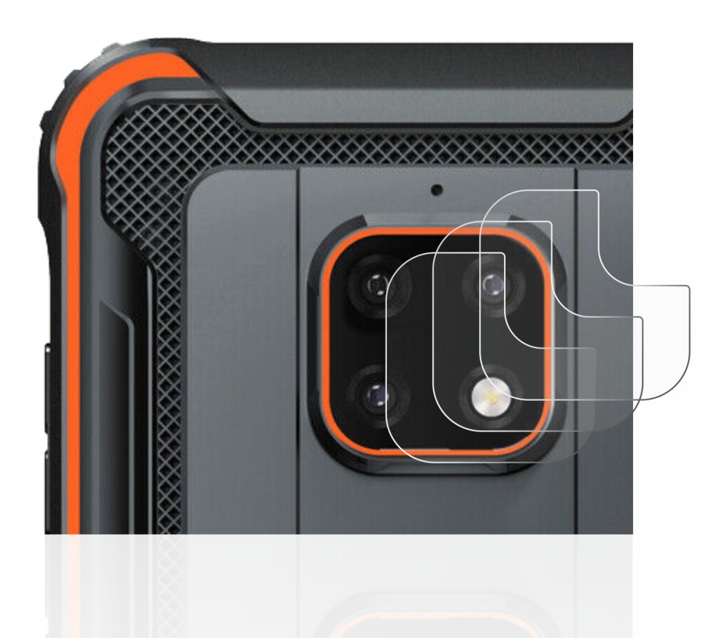 Abbildung des Geräts Blackview BV4900 Pro (NUR Kameraschutz) mit einer Vielzahl des Displayschutzes.