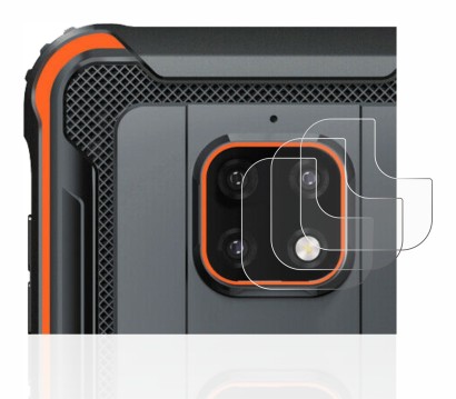 Abbildung des Geräts Blackview BV4900 Pro (NUR Kameraschutz) mit einer Vielzahl des Displayschutzes.