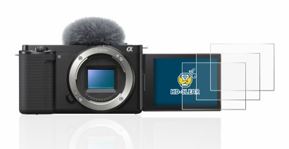 Image de l'appareil Sony Alpha ZV-E10 avec une grande variété de protections d'écran.