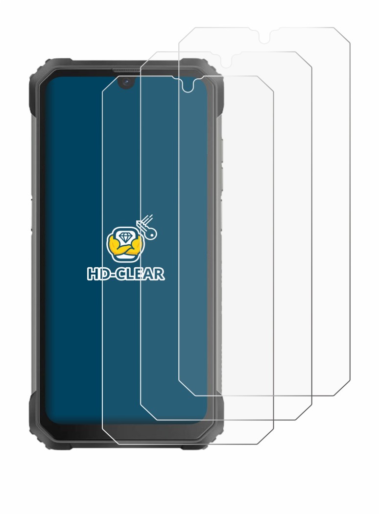 Immagine del dispositivo Blackview BV8800 con un'ampia varietà di protezioni per lo schermo.
