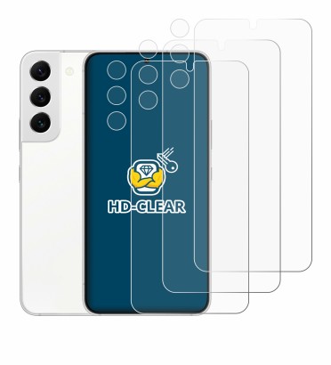 Image of the device Samsung Galaxy S22 5G (Front+Camera) with a wide variety of screen protectors.