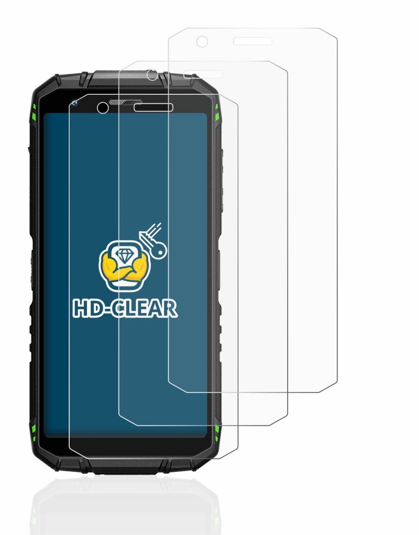 Immagine del dispositivo Doogee S41 Pro con un'ampia varietà di protezioni per lo schermo.