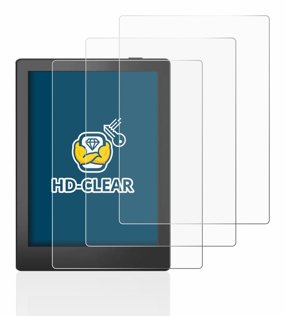 Abbildung des Geräts Boox Poke 5 mit einer Vielzahl des Displayschutzes.