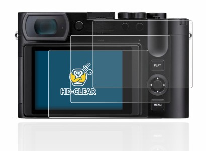 Immagine del dispositivo Leica Q3 con un'ampia varietà di protezioni per lo schermo.