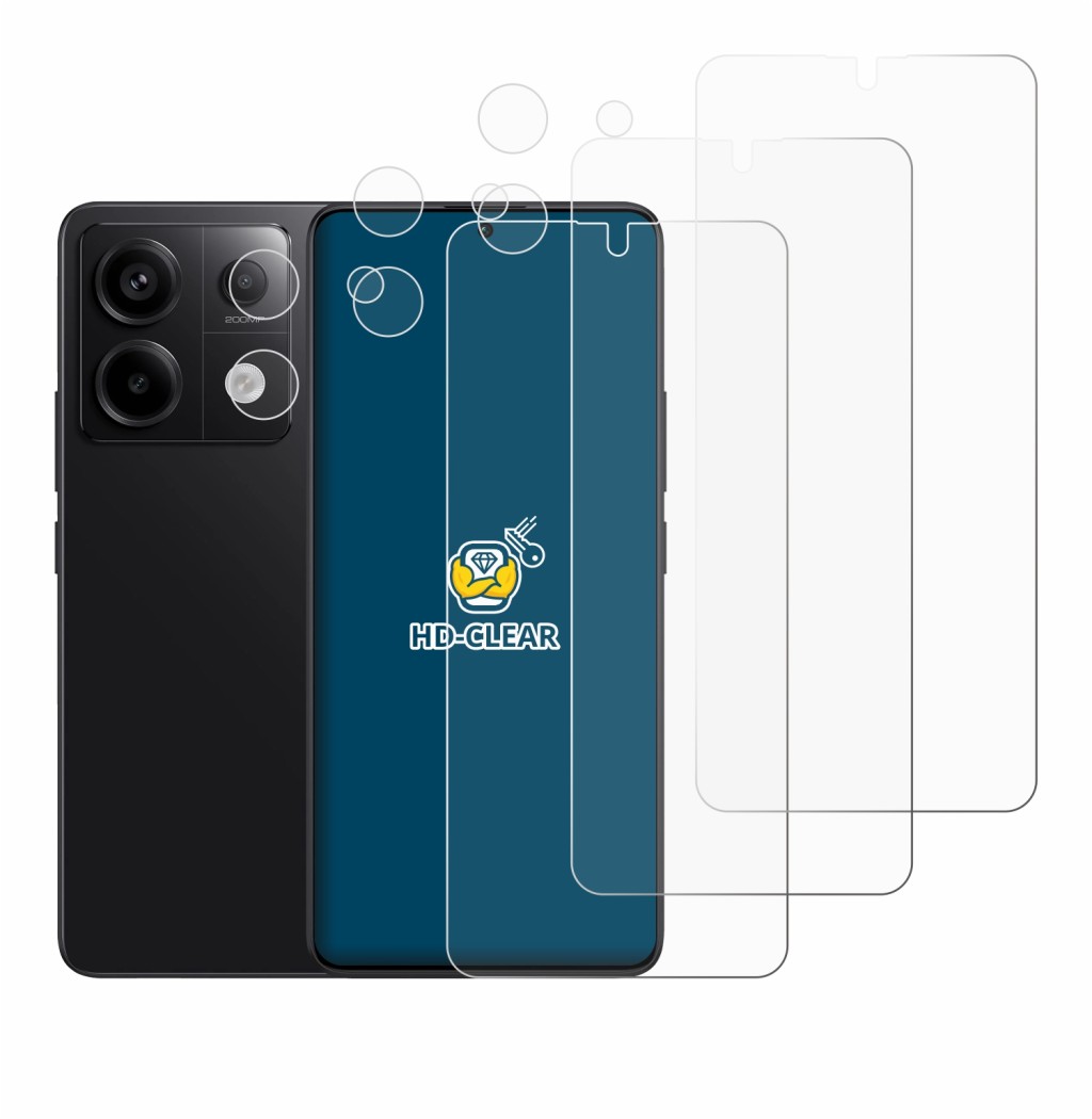 Image de l'appareil Xiaomi Redmi Note 13 Pro 5G (Avant+Caméra) avec une grande variété de protections d'écran.