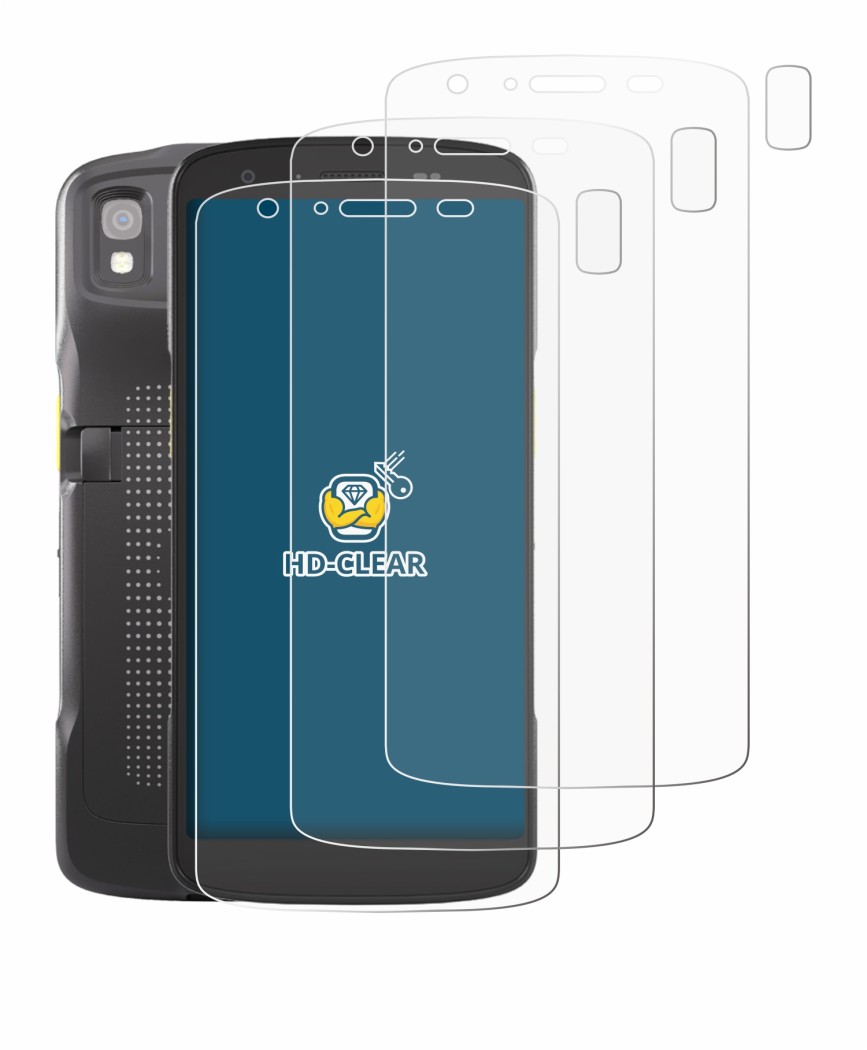 Imagen del dispositivo Zebra TC22 (Frontal+Cámara) con una amplia variedad de protectores de pantalla.