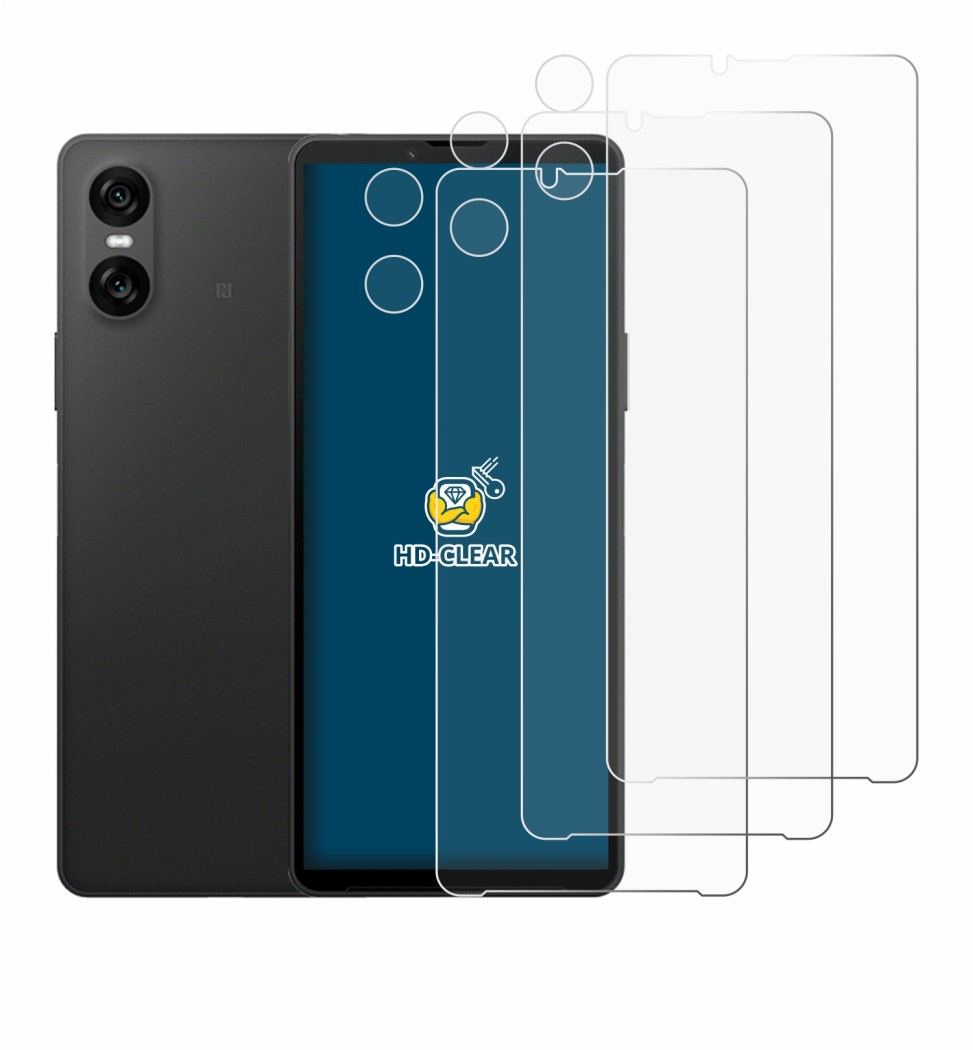 Imagen del dispositivo Sony Xperia 10 VI (Frontal+Cámara) con una amplia variedad de protectores de pantalla.
