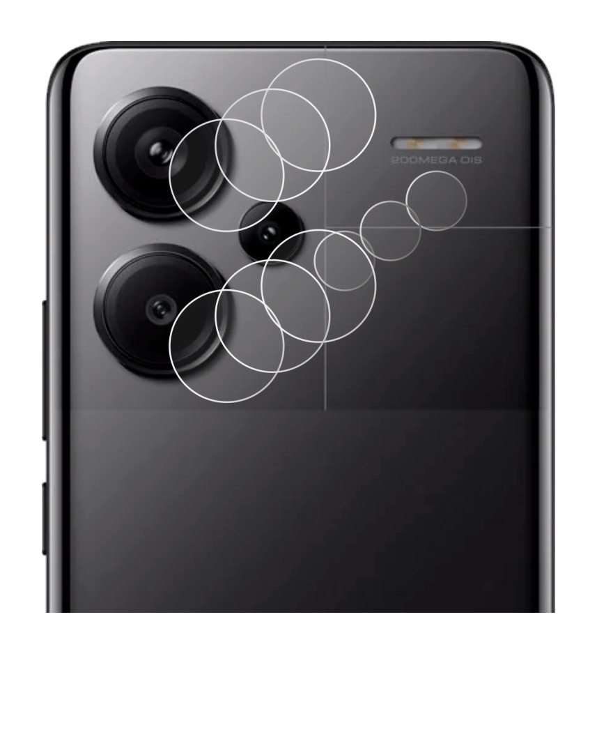 Abbildung des Geräts Xiaomi Redmi Note 13 Pro+ 5G (NUR Kameraschutz) mit einer Vielzahl des Displayschutzes.