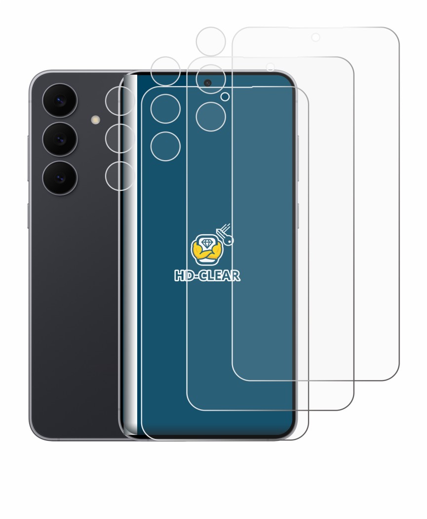 Image of the device Samsung Galaxy S25 FE (Front+Camera) with a wide variety of screen protectors.