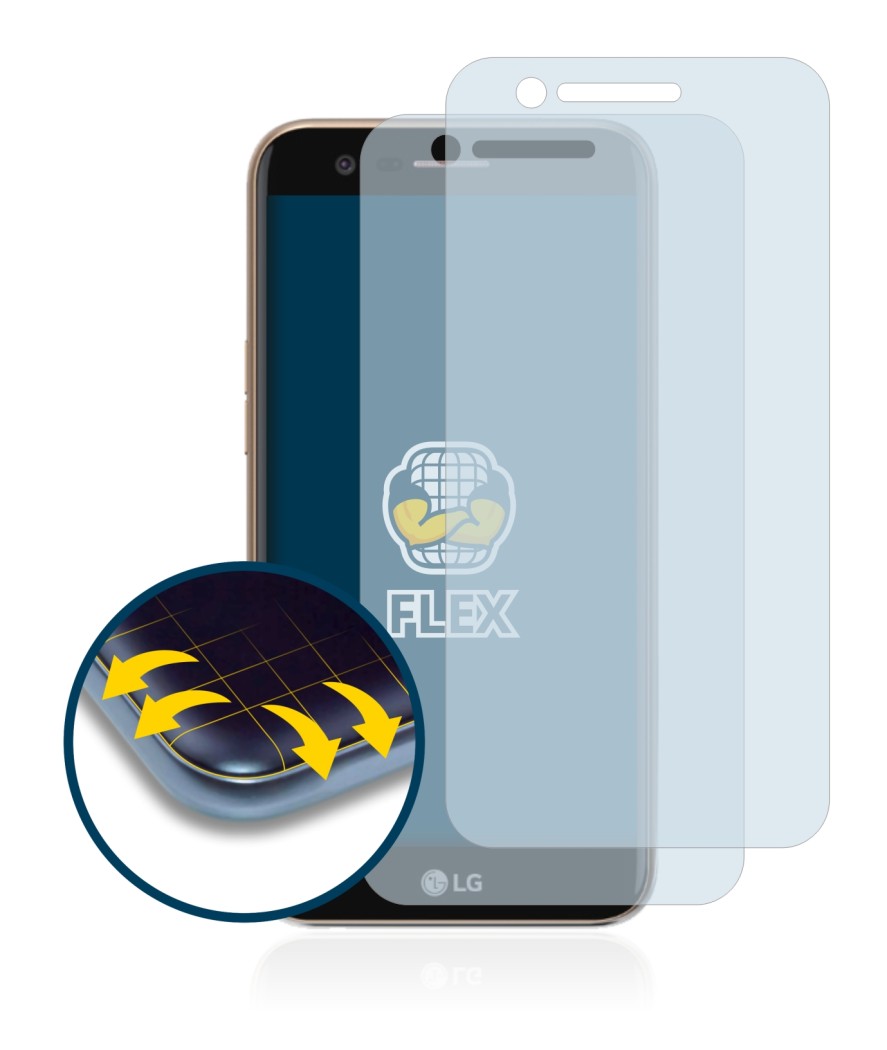 Image de l'appareil LG K10 2017 avec une grande variété de protections d'écran.