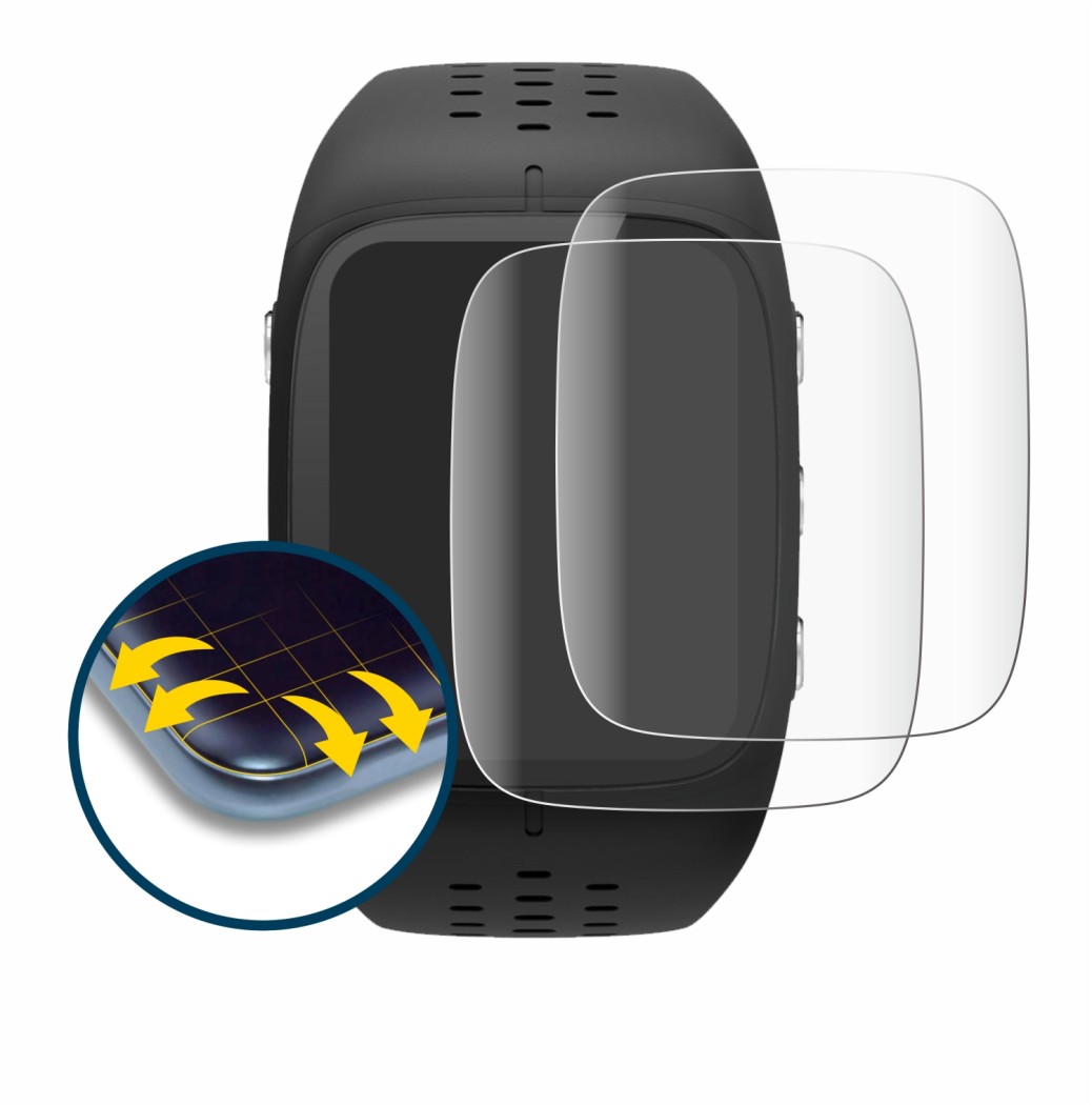 Abbildung des Geräts Polar M430 mit einer Vielzahl des Displayschutzes.