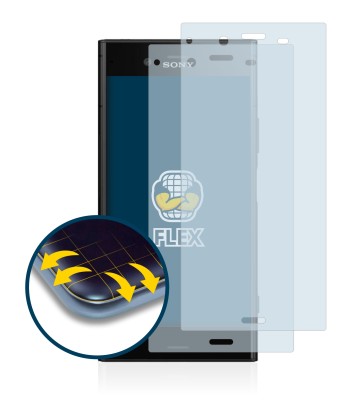 Image of the device Sony Xperia XZ1 with a wide variety of screen protectors.