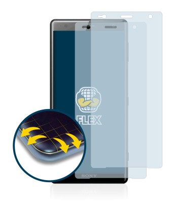 Immagine del dispositivo Sony Xperia XZ2 con un'ampia varietà di protezioni per lo schermo.