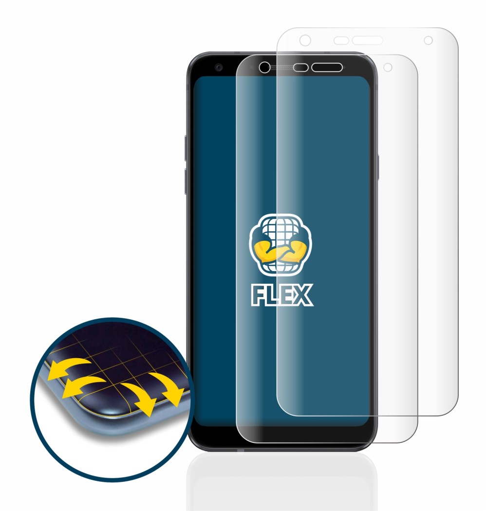 Abbildung des Geräts LG Q7 mit einer Vielzahl des Displayschutzes.