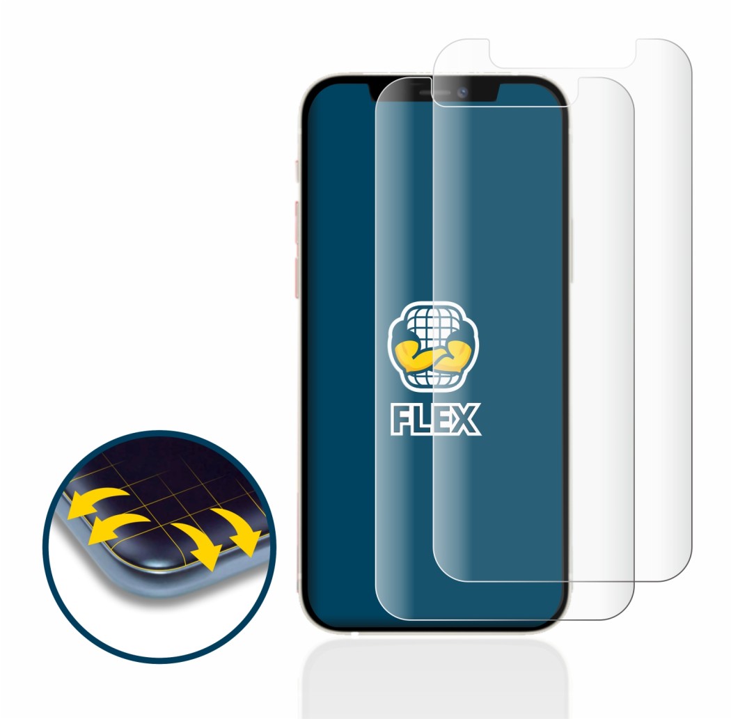 Image of the device Apple iPhone 12 mini with a wide variety of screen protectors.