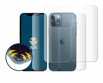 Immagine del dispositivo Apple iPhone 12 Pro Max (Fronte+Retro) con un'ampia varietà di protezioni per lo schermo.