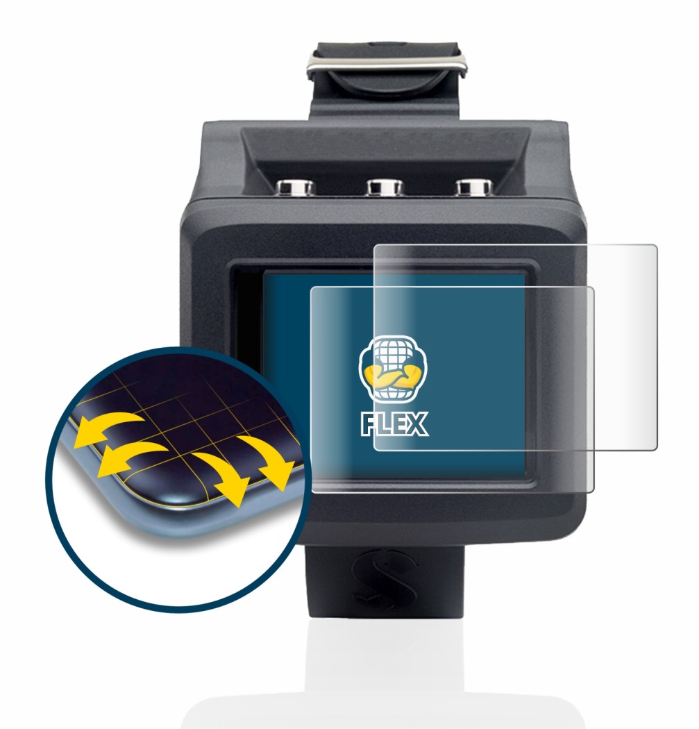 Immagine del dispositivo Uwatec Galileo G2 con un'ampia varietà di protezioni per lo schermo.