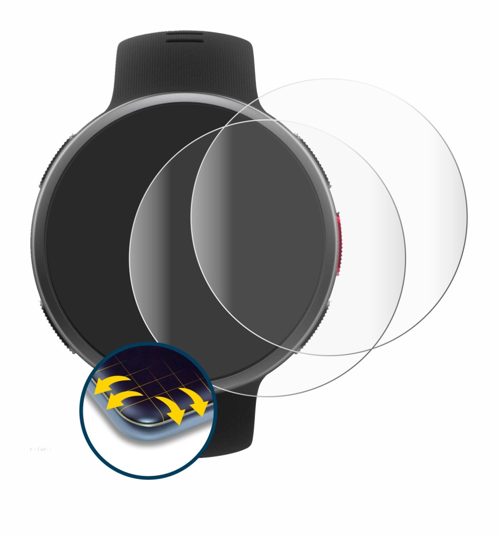 Image de l'appareil Polar Vantage V2 avec une grande variété de protections d'écran.